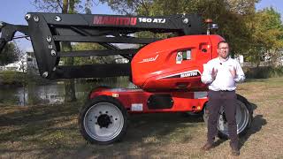 MANITOU 160 ATJ DIESEL ARTICULATED PLATFORM WALKAROUND [upl. by Suoinuj]