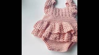 Crochet baby romper dress [upl. by Jacobah]