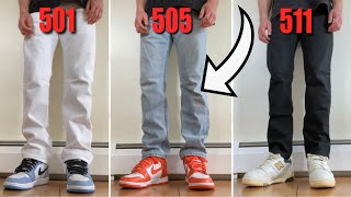 Levis 501 vs 505 vs 511 On Body Comparison [upl. by Riehl458]