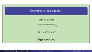 Ensembles et applications 1 [upl. by Auqinihs]