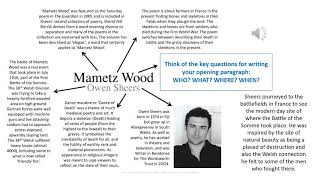 Mametz Wood poem analysis  Eduqas style [upl. by Timothy]