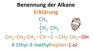 Benennung der Alkane nach IUPAC Nomenklatur  Chemie Endlich Verstehen [upl. by Golliner649]