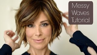 MESSY NATURAL WAVES BOB HAIRSTYLE  Tutorial for SHORT HAIR  Dominique Sachse [upl. by Anertac832]