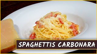 Recette des spaghettis carbonara [upl. by Ilehs]