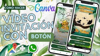 Como hacer una video invitación con botones de ubicación y confirmación de asistencia  CANVA GRATIS [upl. by Anuala]