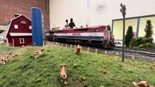 Pair of Custom HO Scale BCOL GEs on WAMR Layout at Strawberry Fest 2023 [upl. by Seymour]