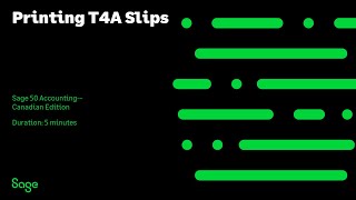 Sage 50 AccountingCanadian Edition  Printing T4A Slips [upl. by Leak]