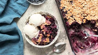 VEGAN BLUEBERRY CRISP EASY RECIPE GF [upl. by Fax310]