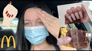 Acrylic Nails amp Nasty McDonalds  Short Vlog [upl. by Aicala]