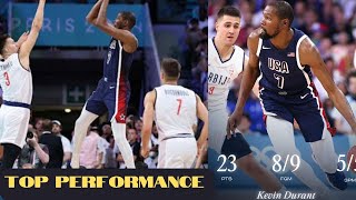 Kevin Durant’s return powers US men to opening win over Serbia  USA vs SERBIA FULL GAME HIGHLIGHT [upl. by Pass]