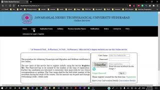 How to apply Transcripts from JNTU Hyderabad online [upl. by Vilberg]