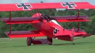 Flight of the massive 65 Fokker DRI Triplane model airplane [upl. by Lemay105]