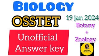 osstetUnofficial Answer keyOSSTETBiologyBotanyZoology [upl. by Adnauqal]