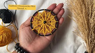 Sunflower Dreamcatcher Web Tutorial  Easy Dreamcatcher Tutorial  DiY sunflower Dreamcatcher [upl. by Namolos739]