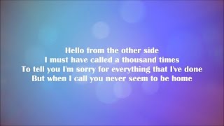 Hello  Adele Lyrics [upl. by Ynnel]