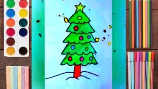 How to Draw Christmas Tree Easy [upl. by Assenat]