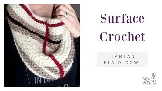 How to do Surface Crochet on Knitted Garter Stitch Cowl [upl. by Drogin689]