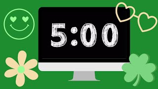 5 Minute Saint Patrick’s Day Trendy Countdown Timer with Irish Music and Chime Completion [upl. by Maddocks]