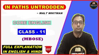 In Paths Untrodden By Walt Whitman  Full Explanation  English  Class11  MBOSE  Omni Gyan [upl. by Nnayelhsa]