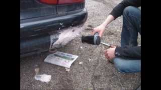 How to fix a cracked bumper using fiberglass filler in less than 1 hour [upl. by Ainattirb]