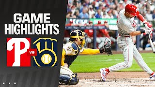 Phillies vs Brewers Game Highlights 91624  MLB Highlights [upl. by Westberg626]