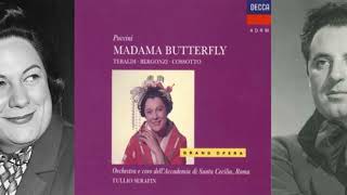 Madama Butterfly Act I Love Duet  Bimba non piangereViene la sera  Tebaldi Bergonzi 1958 [upl. by Enneyehc251]