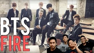 BTS  FIRE MV Reaction 4LadsReact [upl. by Eyahs]