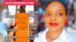 ACTIVE CAVIAR DRIP AND VITAMIN C amp TURMERIC LOTION FIRMING  WHITENING LOTION FOR ALL SKIN TYPES [upl. by Haidabej]