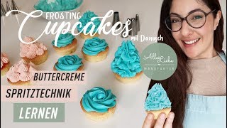 So werden Deine Cupcakes noch schöner  Perfekte Buttercreme Tülle amp Spritztechnik [upl. by Elleimac686]