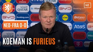 Koeman reageert furieus na afgekeurde goal van Xavi Simons bij Nederland  Frankrijk [upl. by Ardnot]