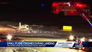 Officials Small plane trying to land hits another plane at Orlando Sanford International Airport [upl. by Nisbet]