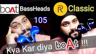 boAt BassHeads 105 VS Realme Classic Earphones  Best Audio [upl. by Gerger]