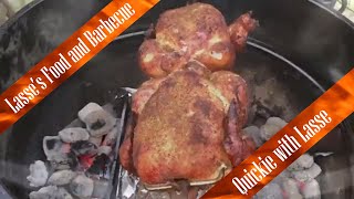 Quick and easy Chicken on the Weber Kettle rotisserie [upl. by Elwood797]