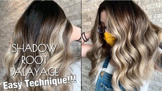 SHADOW ROOT BALAYAGE  Easy Technique amp Application Tutorial [upl. by Mun6]