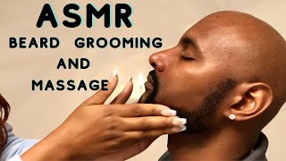 ASMR  Beard grooming and oil massage No Talking Scratching and rubbing w rain and thunder [upl. by Caresa]