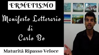 Ermetismo Manifesto Letterario di Carlo Bo [upl. by Oicneconi942]