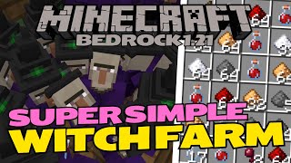 Super Simple Witch Farm 200hr Redstone amp Gunpowder  Minecraft Bedrock 121 Tutorial [upl. by Francisco]