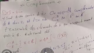 Algèbre 1 s1 MIP Arithmétique rappel sur les complémentaire [upl. by Editha18]