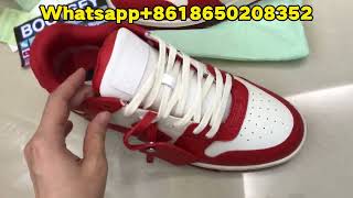 OFF WHITE Out Of Office OOO Low Tops White Red Review from BOOTSFY [upl. by Aenitsirhc681]