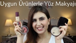 Uygun Ürünlerle Makyaj  Maybelline Loreal Avon  Fondoten Allık Gölgelendirme Göz Makyajı [upl. by Kifar]