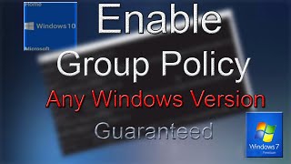 Enable Group Policy Window 10 Home 64 bit build 1809 [upl. by Delphina952]