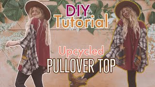 UPCYCLED FLANNEL  DIY TOP  BOHO FASHION  SEWING TUTORIAL  PLUS SIZE FASHION [upl. by Ambrose483]