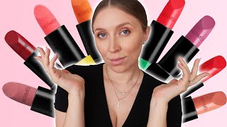 94 HERMES LIPSTICK RANGE TRY ON amp SWATCH FIRST IMPRESSION REVIEW OF ALL SHADES THE BLONDE AVENUE [upl. by Nabroc40]