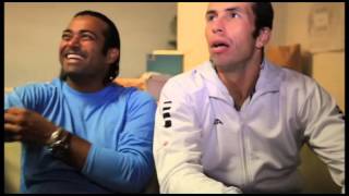 Paes amp Stepanek Get The Giggles [upl. by Ihsar232]