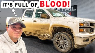 Cleaning a Hunters BLOODY Truck  Super Muddy Truck Wash [upl. by Hsemar]