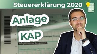 Steuererklärung 2020  Anlage KAP ausfüllen [upl. by Anyahs]