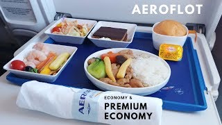 EXPERIENCE The Aeroflot airplane food in Premium Economy Class [upl. by Jaala]