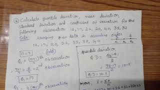 Calculate quartile deviation mean deviation standard deviation and coefficient of variance [upl. by Nadoj]