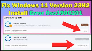 Fix Windows 11 Version 23H2 Install Error 0xc1900201 [upl. by Douville]