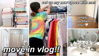 COLLEGE MOVE IN VLOG⭐️🏡📦💞 unpacking empty apartment tour amp moving into my new apartment at UVA [upl. by Lletniuq940]